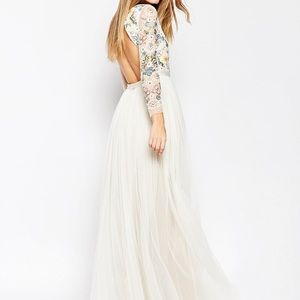 Needle and thread backless tulle embellished maxi